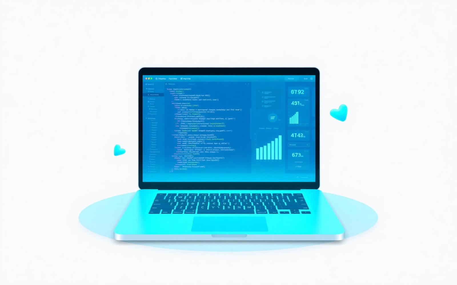 Modern developer workspace with monitors and laptop